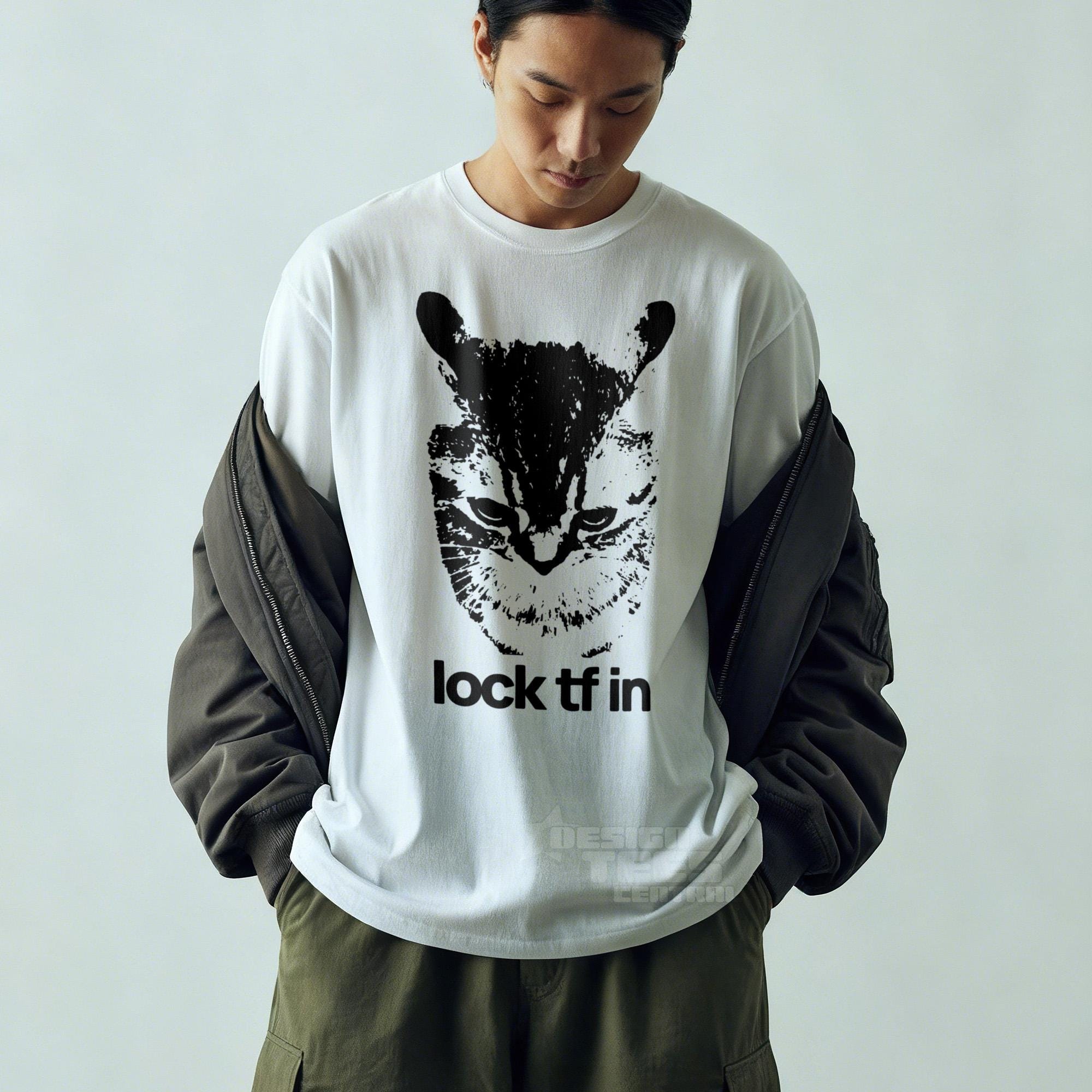Lock Tf In Lock TF in Cat Tshirt, Funny Gen Z Meme Shirt, Shitpost Graphic Y2k T ...