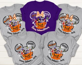 Disney Halloween Party 2026 Shirt, Mickey and Friends Pumpkin Tees