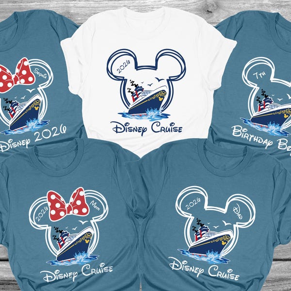 Custom Disney Cruise  Shirt, Disney Cruise Group Shirt, Disney Cruise 2026 Shirt, Disney Family Vacation Shirt, Minnie Cruise Shirt