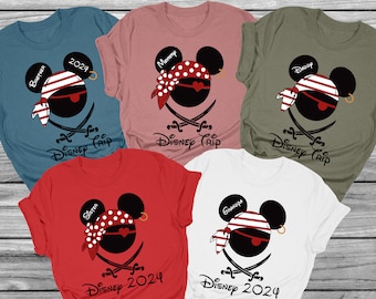 Custom Disney Pirates Family Shirts, Disney Pirates of Caribbean Tee, Disney Birthday Girl Boy Shirt, Mickey Minnie Disney Cruise 2024 Shirt