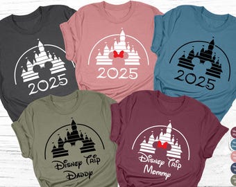 Custom Disney Trip 2025 Shirt, Personalized Disney Family Vacation Shirts, Matching Disneyworld 2025 Shirt, Disneyland Tees, Disney Birthday