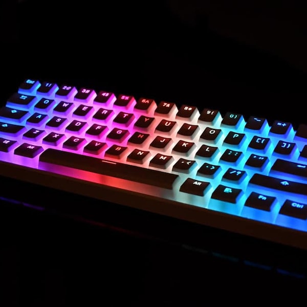 Custom Pudding Backlit Keycap Set | Pudding Keycap, Shine-Through Backlit Keycaps Set, OEM MX Keycap, Purple Keycaps, RGB Backlit Key Caps