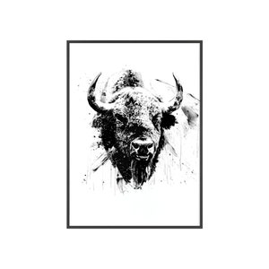 Buffalo Print Bison Wall Art Western Prints Boho Bison Wall Art American Bison Print Modern Farmhouse Decor Apartment Gift Bison Yellowstone