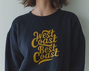 Sudadera de la Costa Oeste Costa Oeste Crewneck Costa Oeste Regalo Universidad Sudadera Costa Oeste Jersey California Camisa Oregón Camisa Washington