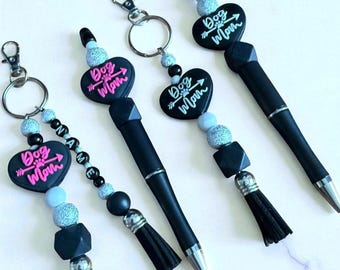 Dog Mom Beaded Pen & Keyring Gift Set | Personalised