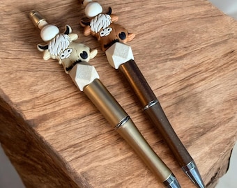 Highland Cow Beaded Pen | Scottish Charm Gift