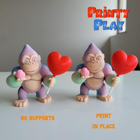 Cute Flexi Gorilla- STL for 3d Printing - Etsy