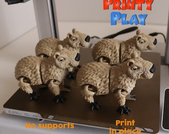 Cute flexi Capybara - STL for 3d printing