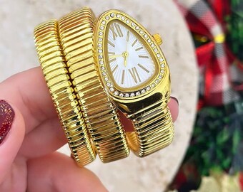 Schlangenmodell Damenuhr, Schlangenmodell, Damenuhr, Uhr für Frauen, Armbanduhr Frauen, Frauenuhr