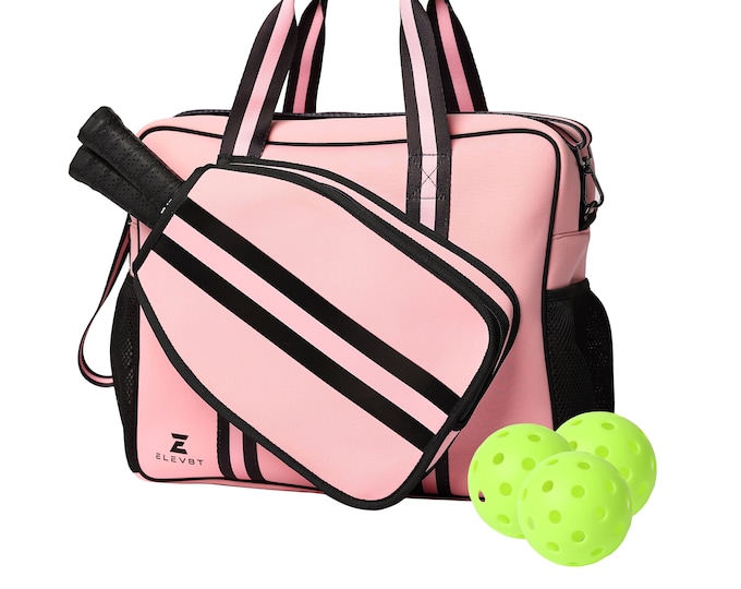 Pickleball bag bundle with 3 custom pickleballs & one microfiber sport towel, pickleball bag, pickleball bag for women, pickleball gift