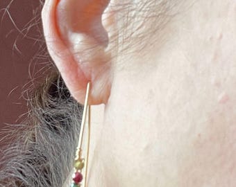 Pendientes de turmalina con forma de marquesa