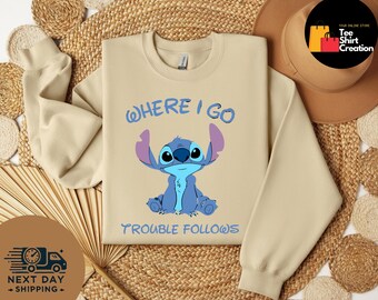 Where I Go Trouble Follows Shirt, Funny Couple Tee, Trouble Tee, Disney Trip Tee, Couple Matching Shirts, Disney Mr And Mrs Shirt, Cute Gift