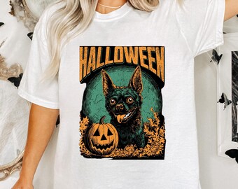 Сute Ghost Dog T-shirt, Ghost Dog Tee,Halloween Dog Tshirt, Spooky Season Gift, Dog Lovers Tshirt, Halloween Cute Shirt,2024 Happy Halloween