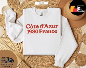 French Riviera Shirt, Côte d'Azur, France Travel Tee, Coastal Aesthetic, Retro Graphic Tee, French Vacation, Mediterranean