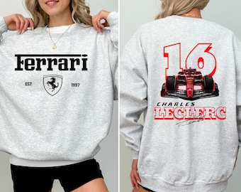 Charles Leclerc Formula One Sweatshirt, F1 Two Sides Shirt, Charles Leclerc Shirt, Leclerc F1 Shirt, F1 Shirt, Carlos Sainz,Ferrari Shirt,F1