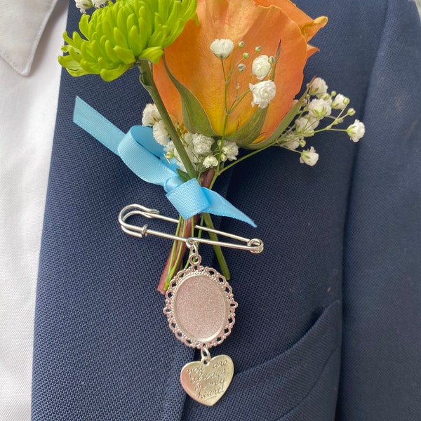 Boutonnière Photo Frame, Groomsman Frame Charm,  Wedding Photo Frame Charm, Groom Boutonniere Photo Charm, Wedding Accessory