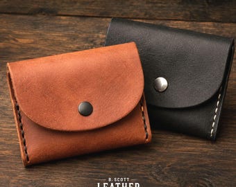 Handmade Leather Pocket Pouch Wallet | Full-Grain Leather Card & Cash Holder
