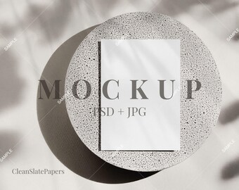 5x7 Invitation Mockup, Neutral Wedding Stationery, Birthday Card Mockup PSD, JPG
