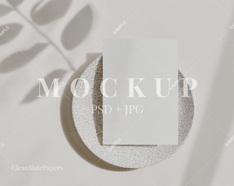 Earthy Stationery Mockup: 5x7 Invitation Card, PSD (Digital Download)