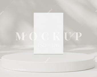 5x7 Modern Minimal Card Mockup, Organic Earthy Invitation Stationery, PSD JPG