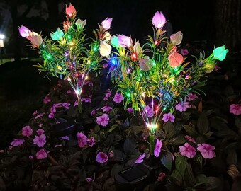 Solar Outdoor Light, Artificial Flower Tree Lantern, Garden Decoration Lamp, Solar Garden Light, Decorative Light, Backyard Lawn Solar Lamp