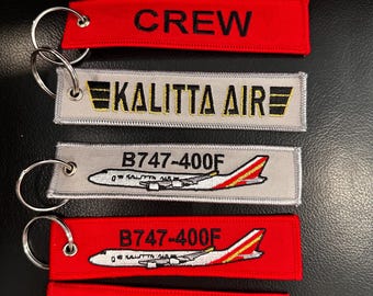 Bestickt Kalitta Air B747-400F Schlüsselband & Gepäckanhänger Set