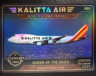 Sammelkarten! Kalitta Air Boeing 747-400F Hologramm! Zehnerpackung!