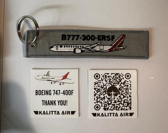 Porte-clés B777-300-ERSF brodé. Kalitta Air