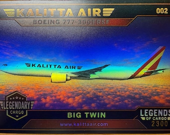 Trading Cards ! Kalitta Air Boeing 777-300 ERSF hologram! Ten card pack !