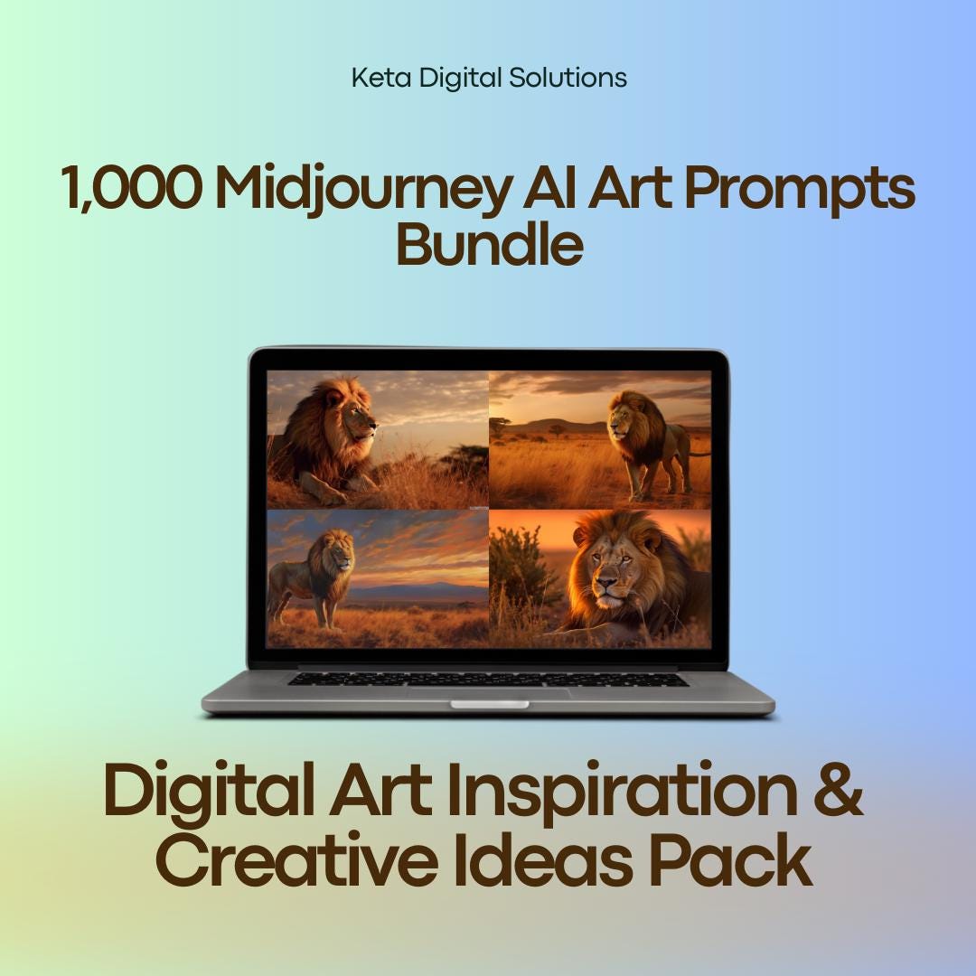 1,000 Midjourney AI Art Prompts Bundle | Digital Art Inspiration ...