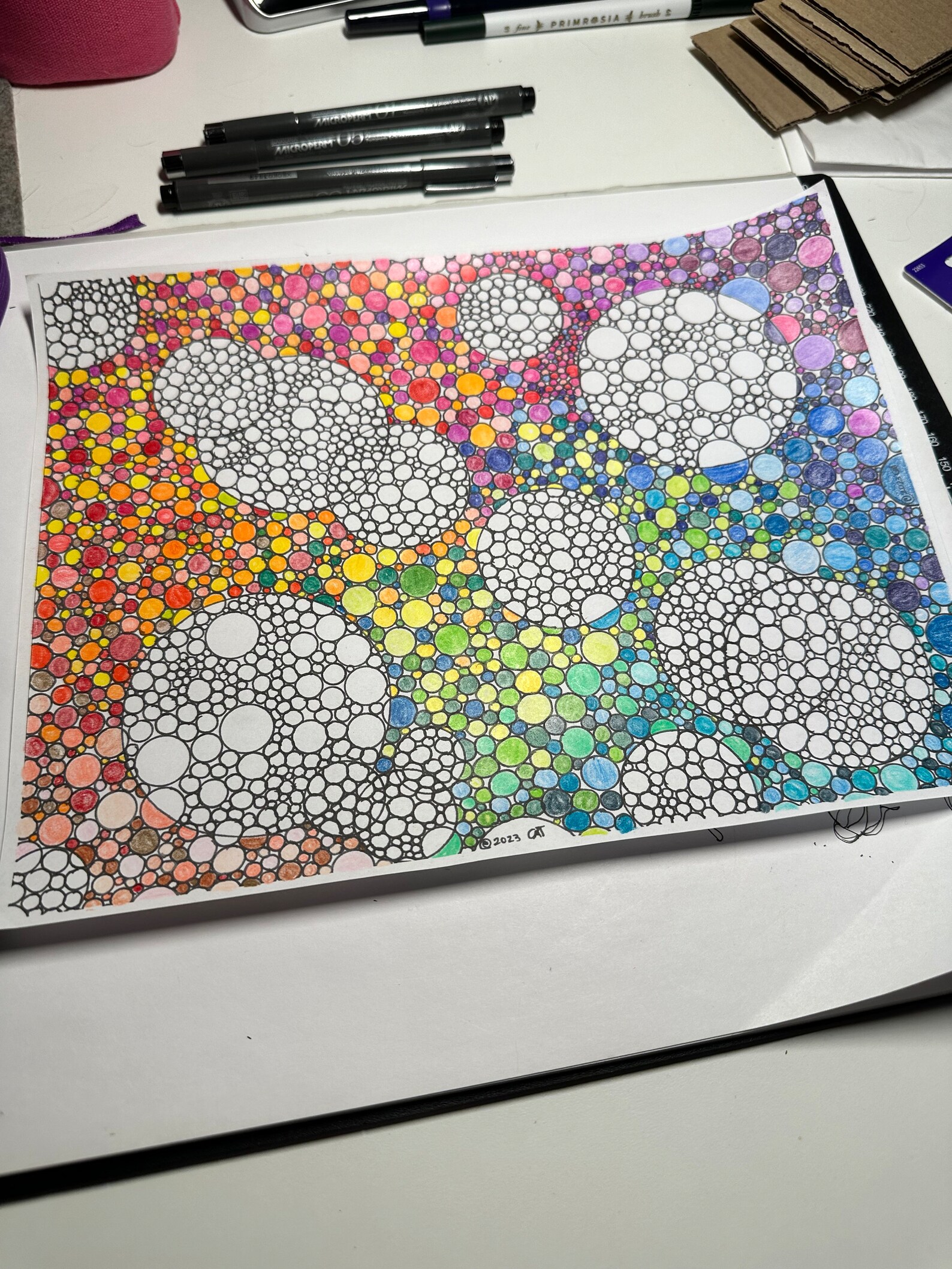 Zendoodle Circles Adult Coloring Page for Meditation, Relaxation, or ...