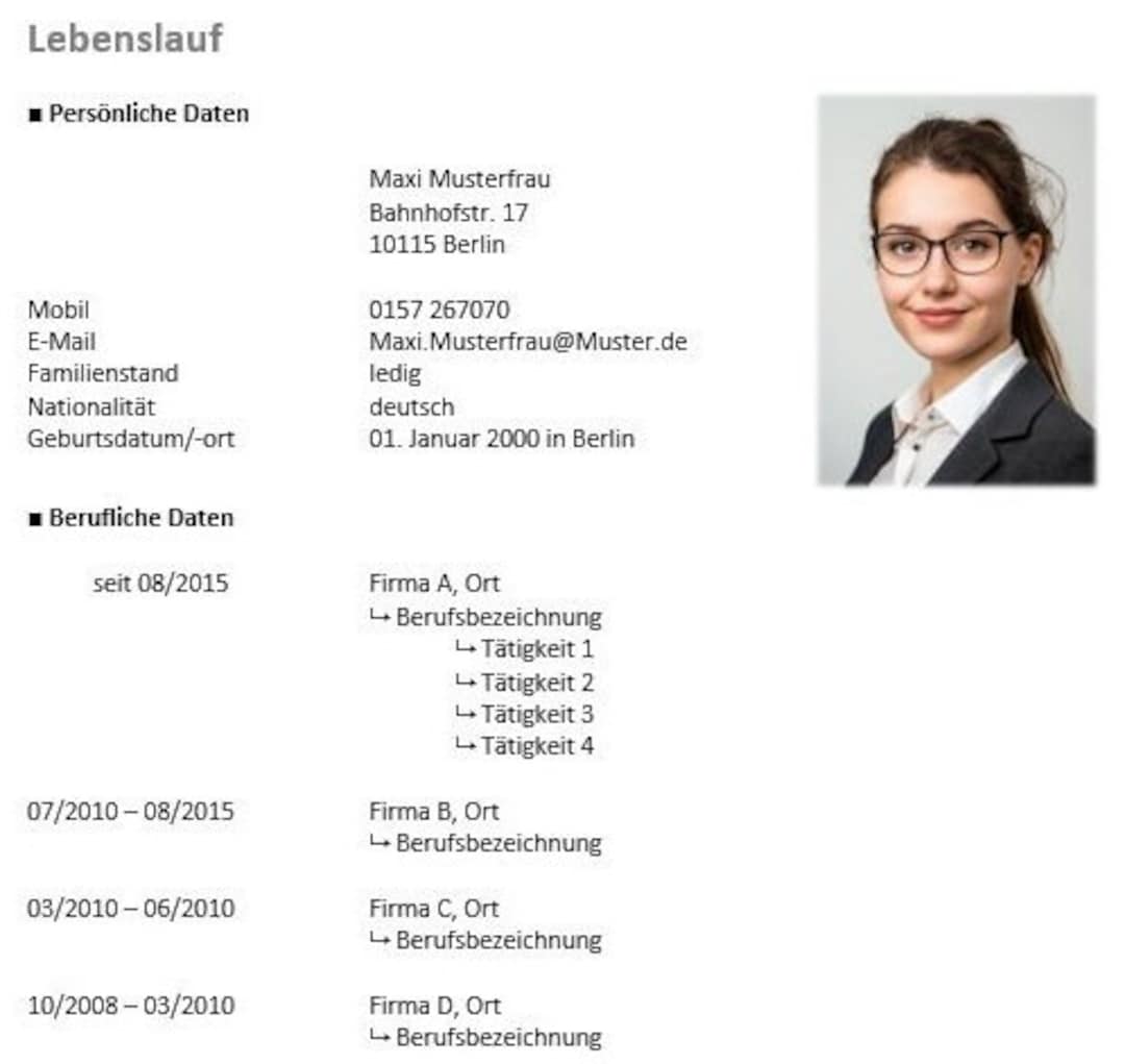 Google Docs Lebenslauf Vorlage Kostenlos Lebenslauf Vorlage Word, Google Docs, Professionelle CV Vorlage