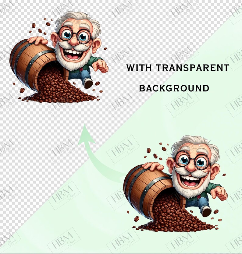Funny Coffee Grandpa Clipart Bundle, Sassy Senior PNG Bundle, Quirky ...