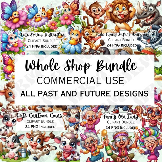 Entire Store Lifetime Access, Google Drive, Commercial Licence, Adorable Character, 5000+ Whimsical Cartoon PNGs, Digital Download
