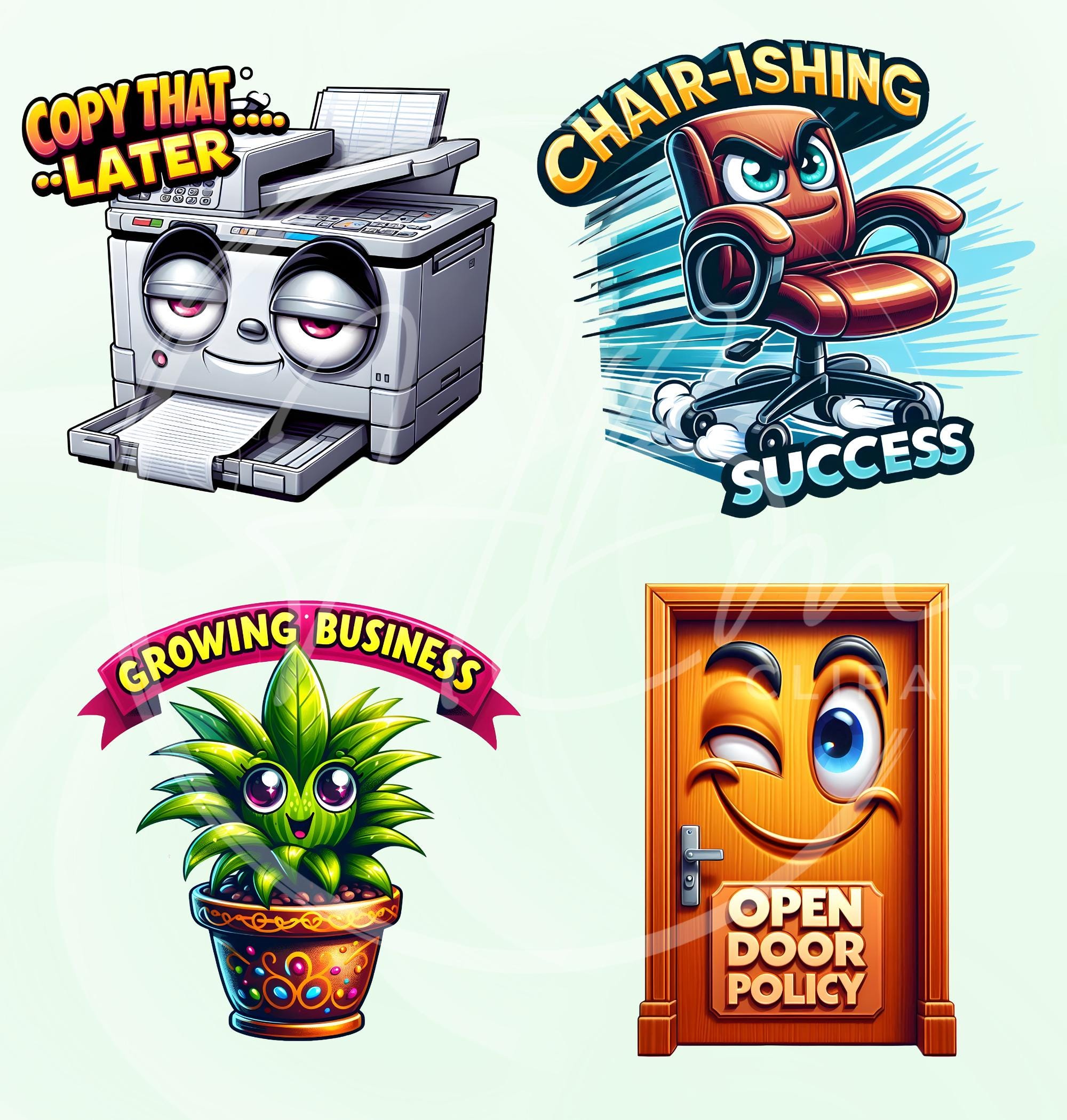 Humor Round Graphics Funny Work Quotes Clipart PNG Bundle, Humorous Office Humor Stickers ...