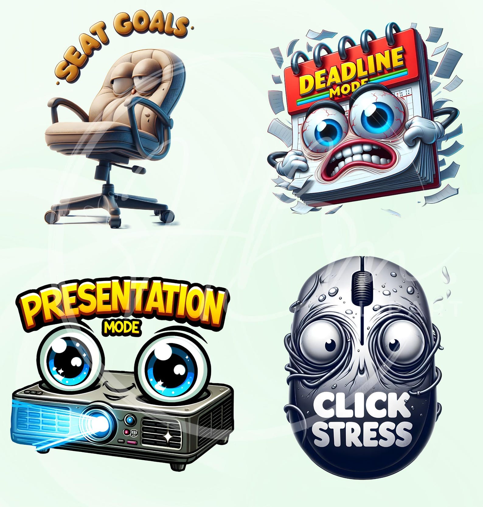 Funny Work Quotes Clipart PNG Bundle, Humorous Office Humor Stickers ...