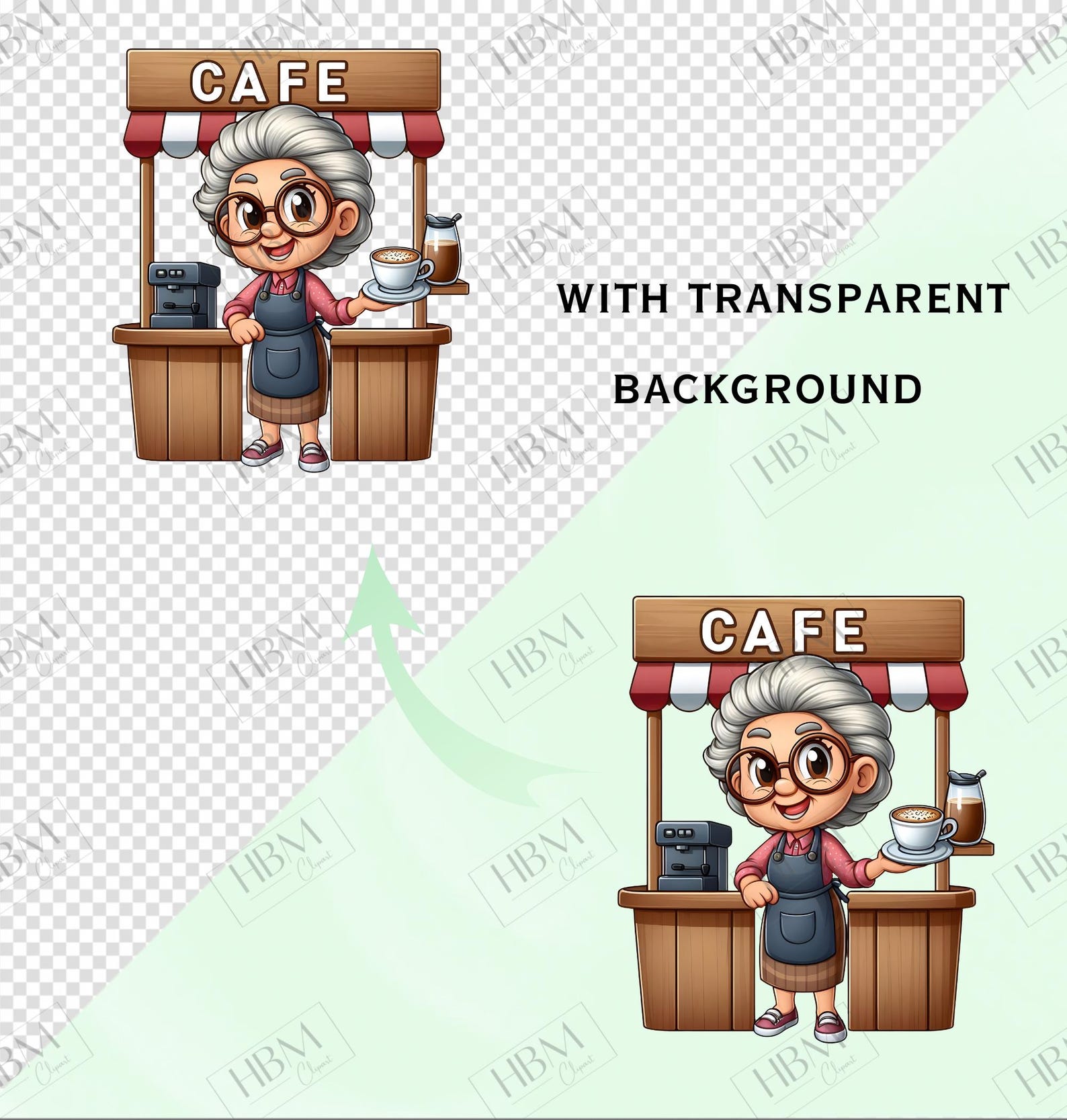 Funny Coffee Grandma Clipart Bundle, Sassy Senior PNG Bundle, Quirky ...