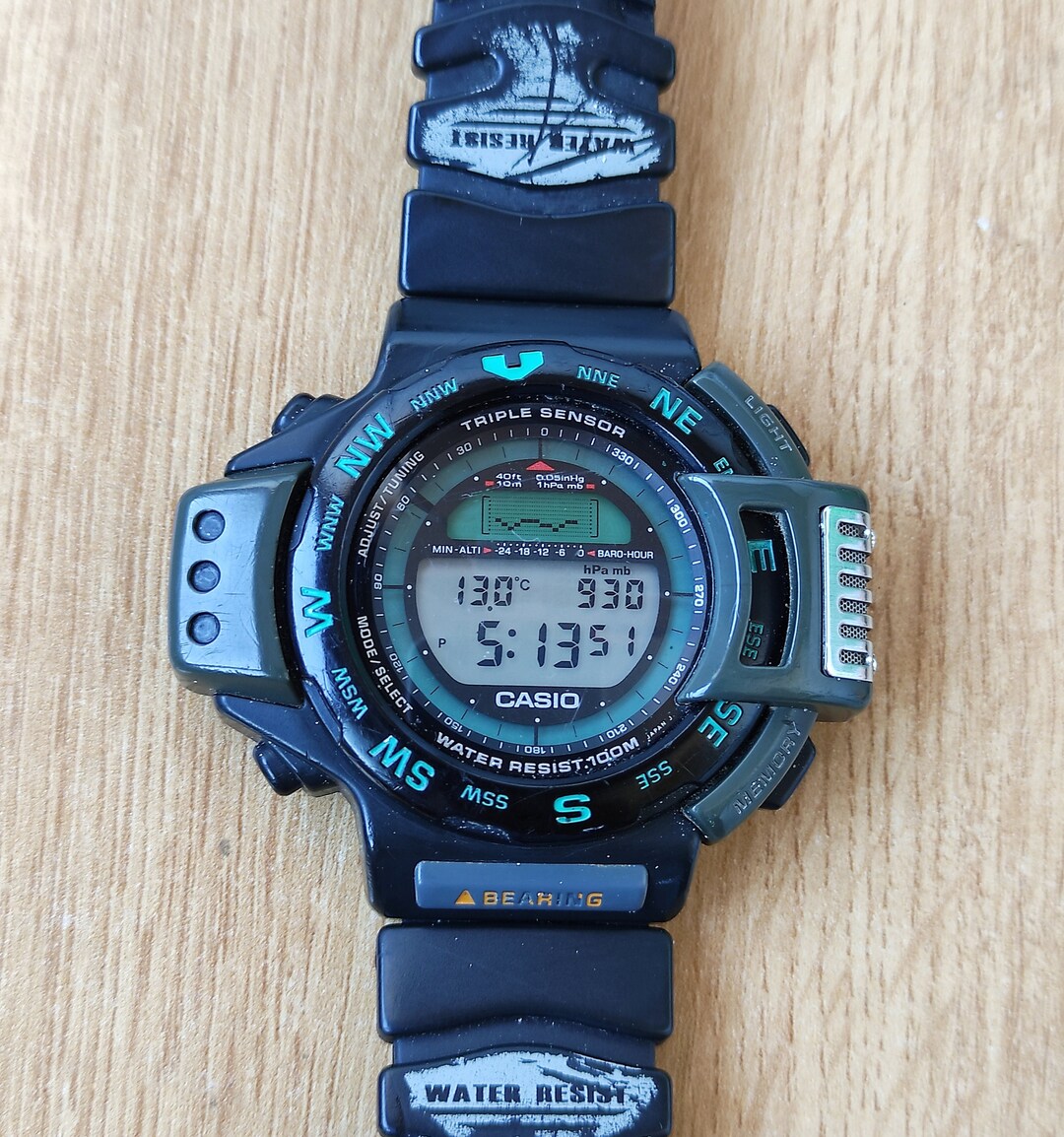 Casio Protrek Watch Casio ATC1000 Model 1170 Triple Sensor Vintage