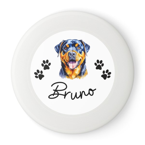 Personalized Dog Frisbee Toy, Rottweiler Pet Training Flying Disc for Custom Outdoor Play, Racing Exercise Supplies, Pet Lover Gift