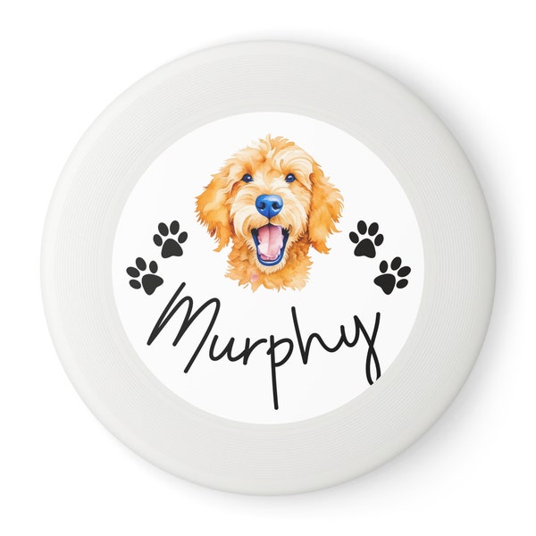 Personalized Dog Frisbee Toy, Goldendoodle Pet Training Flying Disc for Custom Outdoor Play, Racing Exercise Supplies, Pet Lover Gift