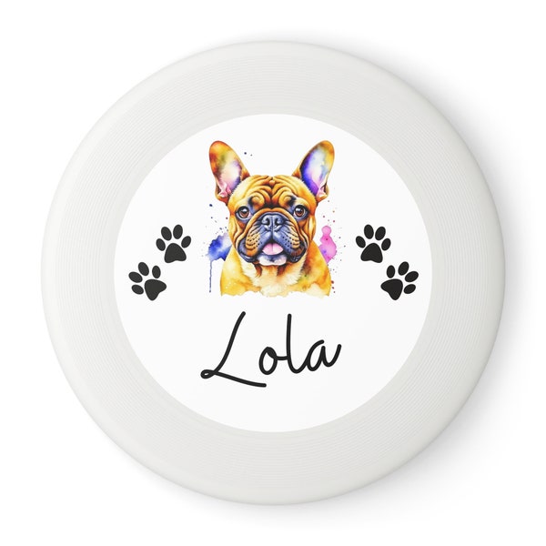 Personalized Dog Frisbee Toy, French Bulldog Pet Training Flying Disc for Custom Outdoor Play, Racing Exercise Supplies, Pet Lover Gift