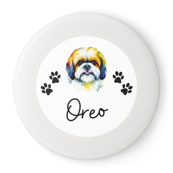 Personalized Dog Frisbee Toy, Shih Tzu Pet Training Flying Disc for Custom Outdoor Play, Racing Exercise Supplies, Pet Lover Gift