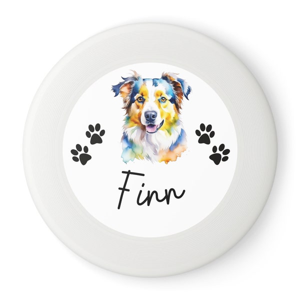 Personalized Dog Frisbee Toy, Australian Shepherd Pet Training Flying Disc for Custom Outdoor Play, Racing Exercise Supplies, Pet Lover Gift