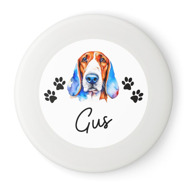 Personalized Dog Frisbee Toy, Basset Hound Pet Training Flying Disc for Custom Outdoor Play, Racing Exercise Supplies, Pet Lover Gift