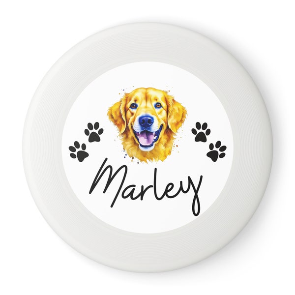 Personalized Dog Frisbee Toy, Golden Retriever Pet Training Flying Disc for Custom Outdoor Play, Racing Exercise Supplies, Pet Lover Gift