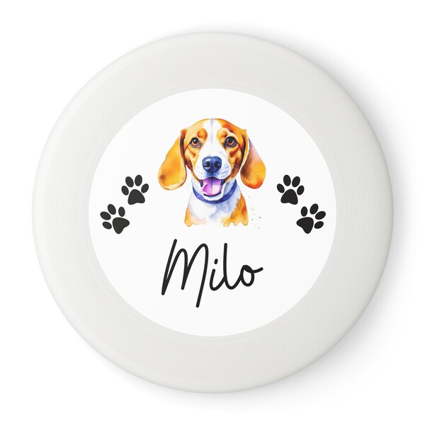 Personalized Dog Frisbee Toy, Beagle Pet Training Flying Disc for Custom Outdoor Play, Racing Exercise Supplies, Gift for Pet Lovers