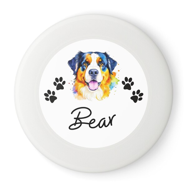 Personalized Dog Frisbee Toy, Bernese Mountain Dog Pet Training Flying Disc for Custom Outdoor Play, Racing Exercise Supply, Pet Lover Gift