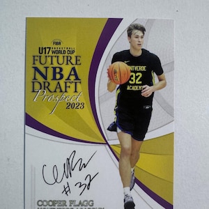 Télécopieur d'autographes pour espoir futur repêchage de la NBA Cooper Flagg 2023