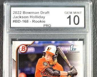 2022 Bowman Draft #BD-168 Jackson Holliday Rookie- Graded PRO Gem Mint 10
