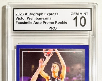 2023 Autograph Express #1 Victor Wembanyama Rookie Facsimile Auto Promo Card - Graded PRO Gem Mint 10